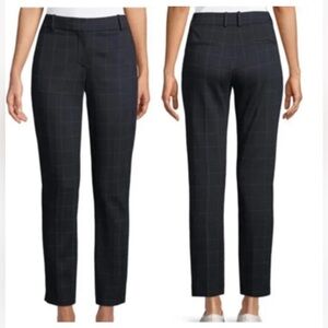 Navy Theory Straight Leg Trousers in Windowpane/Checkered/Plaid Knit [Size 00]